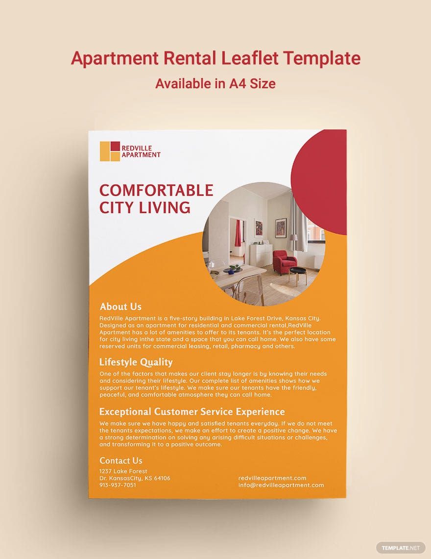 Free Apartment Rental Leaflet Template
