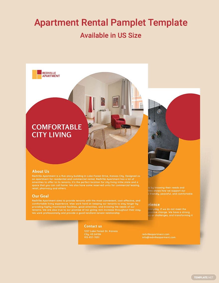 Apartment Rental Pamphlet Template