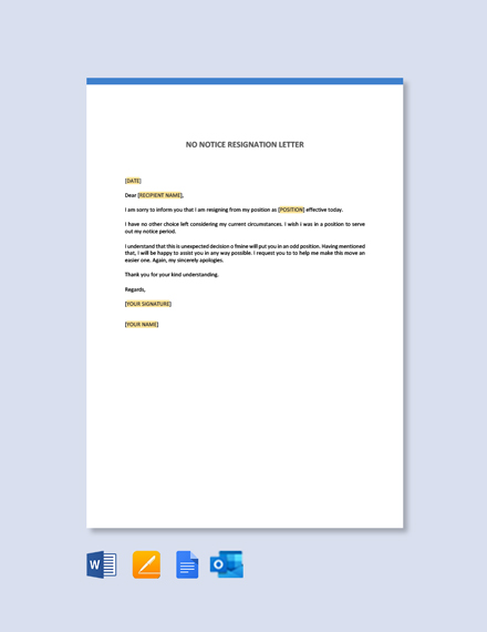 FREE Resignation Email with Notice Period Template - Word (DOC ...