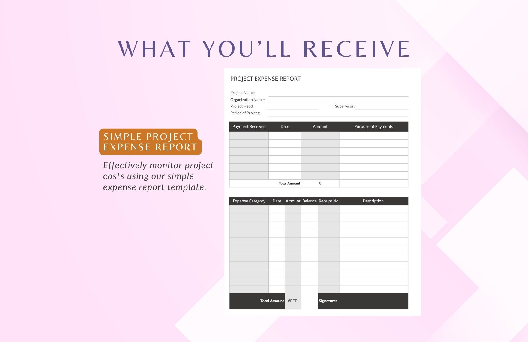 Simple Project Expense Report Template