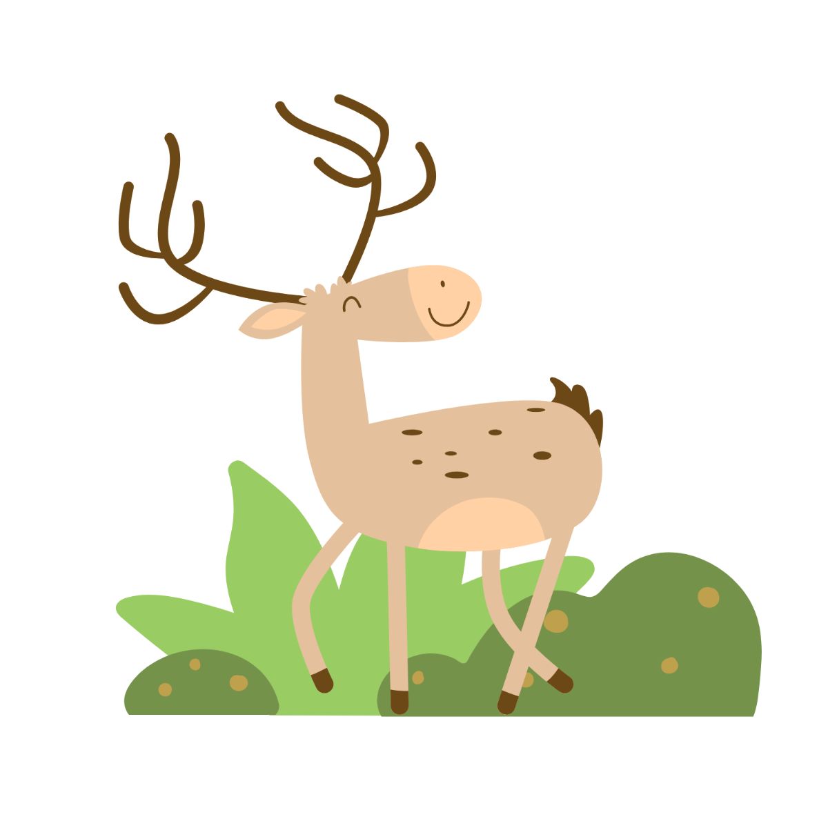 Deer in Forest Clipart