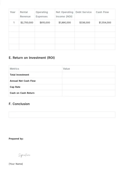 Free Real Estate Pro Forma Template to Edit Online