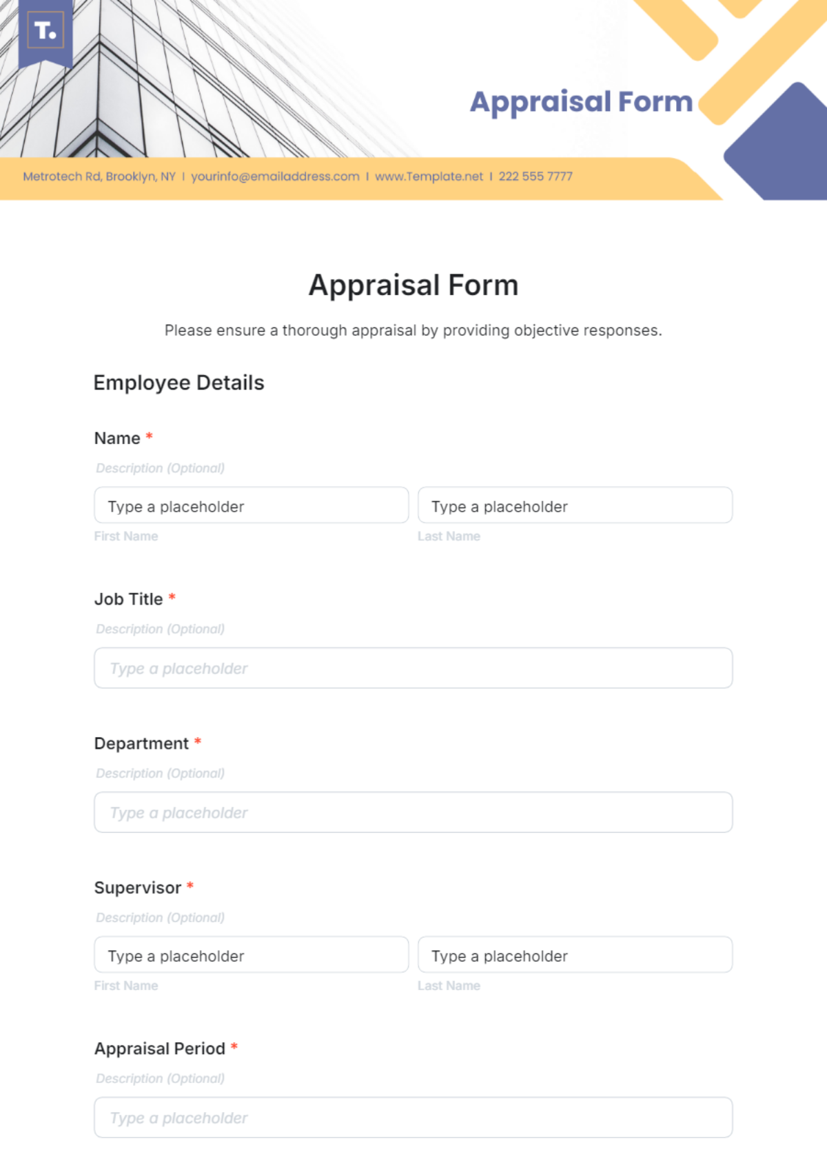 Appraisal Form Template - Edit Online & Download