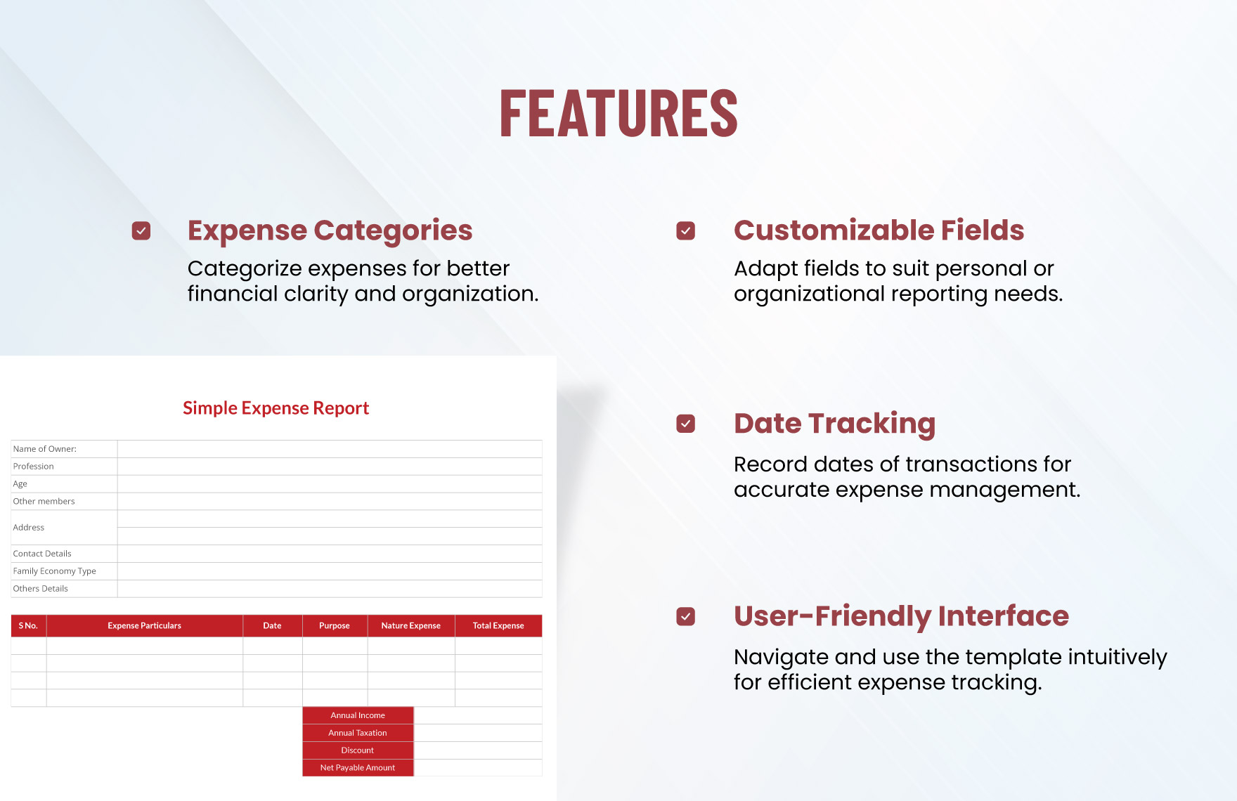 Basic Expense Report Template