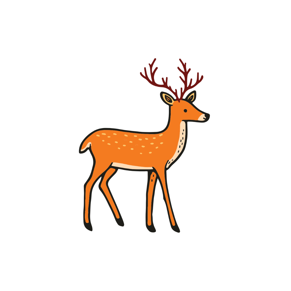 Hand-Drawn Deer Clipart - Edit Online | Template.net