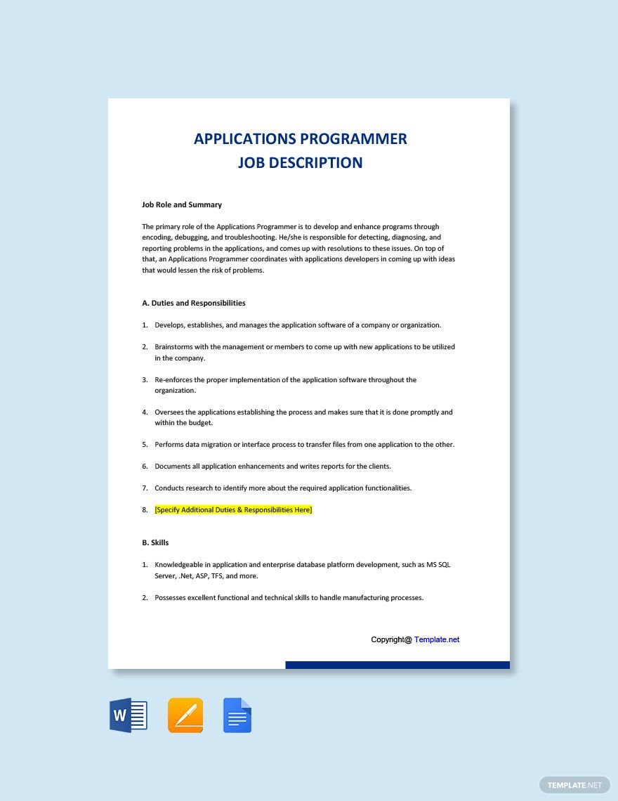 Programmer Templates in Googledocs Templates, Designs, Docs, Free
