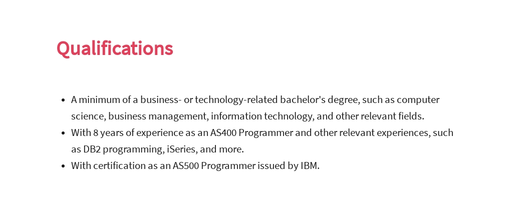 Free AS400 Programmer Job AD/Description Template 5.jpe