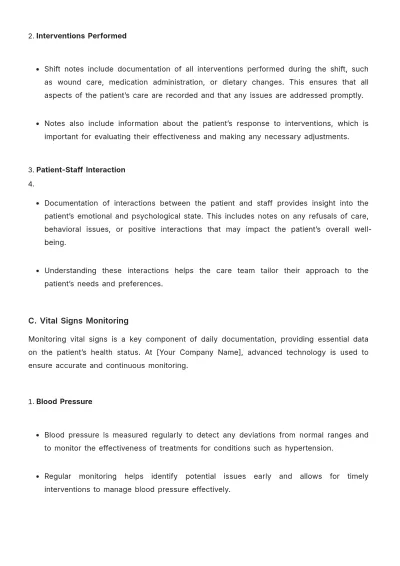 Free Nursing Home Health Documentation Template to Edit Online