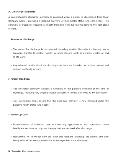 Free Nursing Home Health Documentation Template to Edit Online