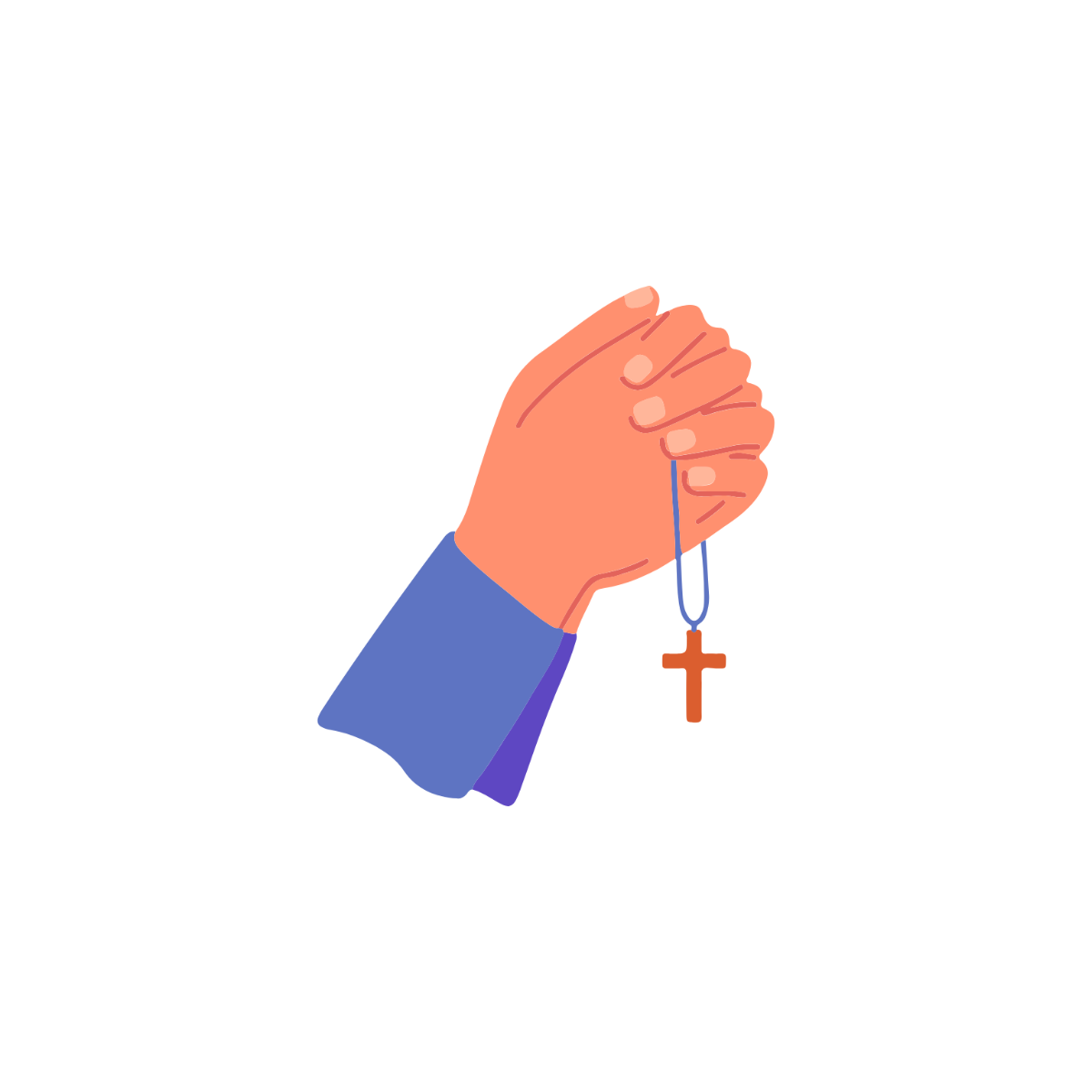 Praying with Cross Clipart