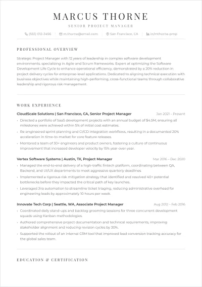 Free ATS Resume Template to Edit Online