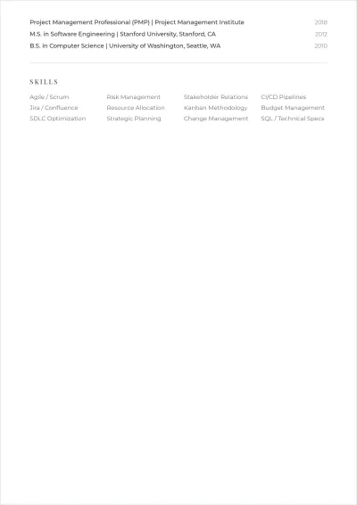 Free ATS Resume Template to Edit Online