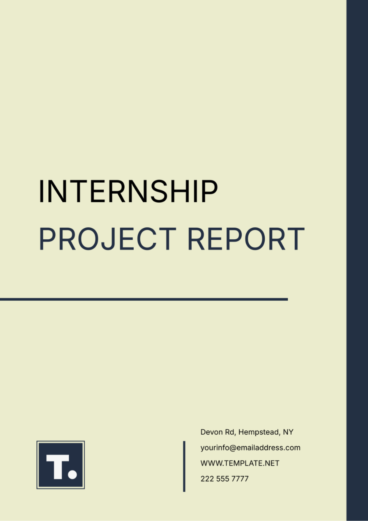 Internship Project Report Format Template - Edit Online & Download