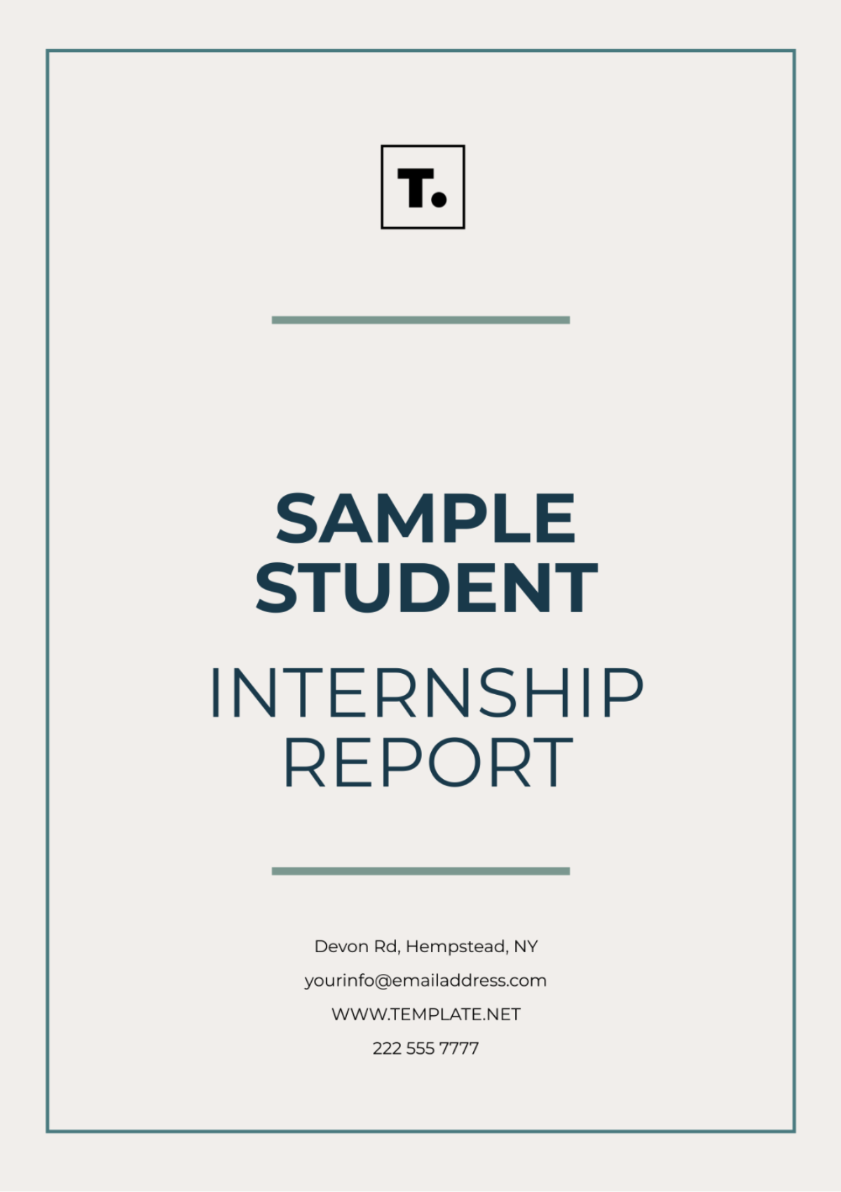 Sample Student Internship Report Template - Edit Online & Download