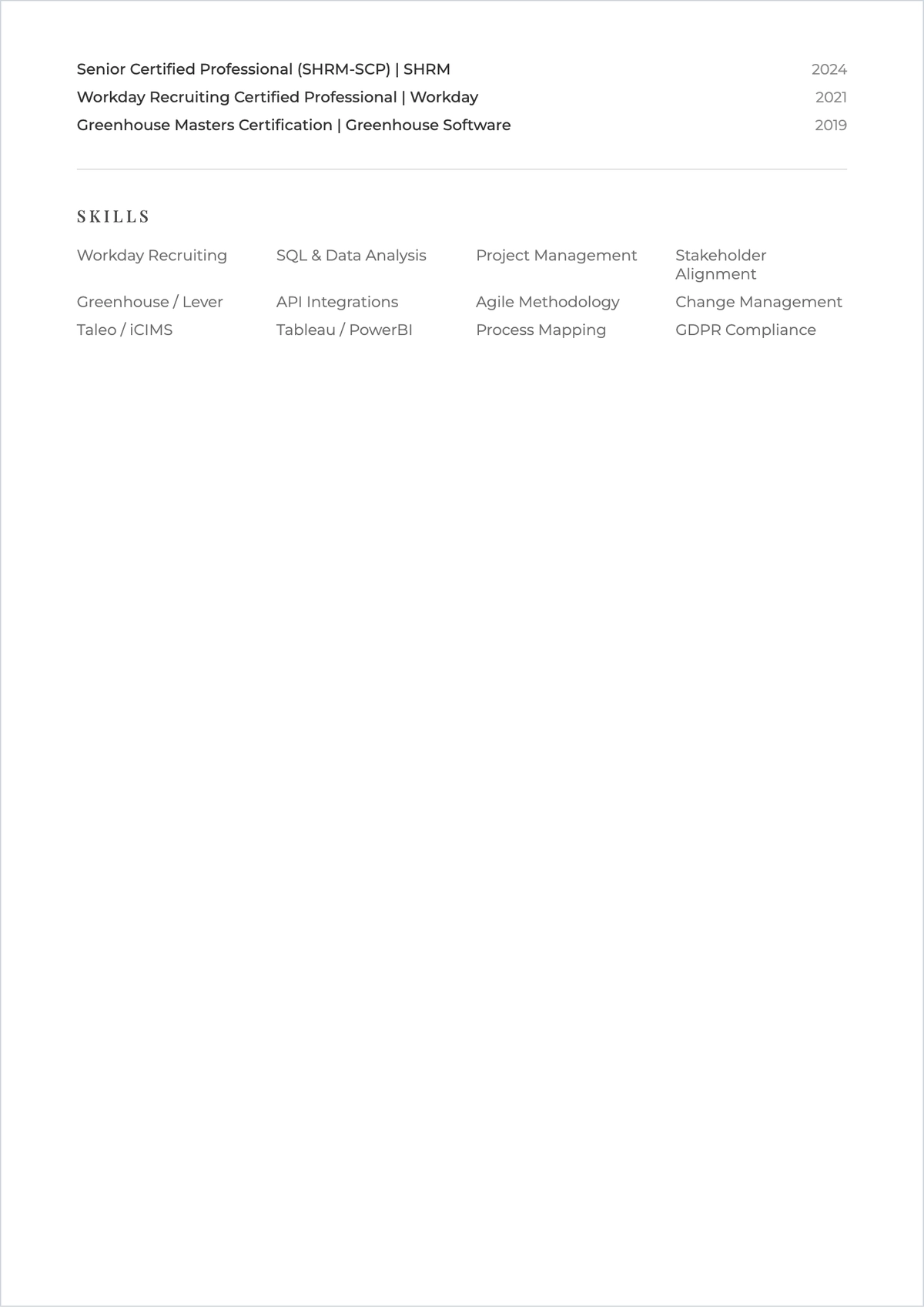 Free Resume for ATS Job Application System Template, AI Resume Builder