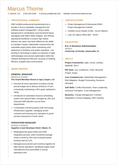 Free ATS Friendly Resume for Career Change Template to Edit Online