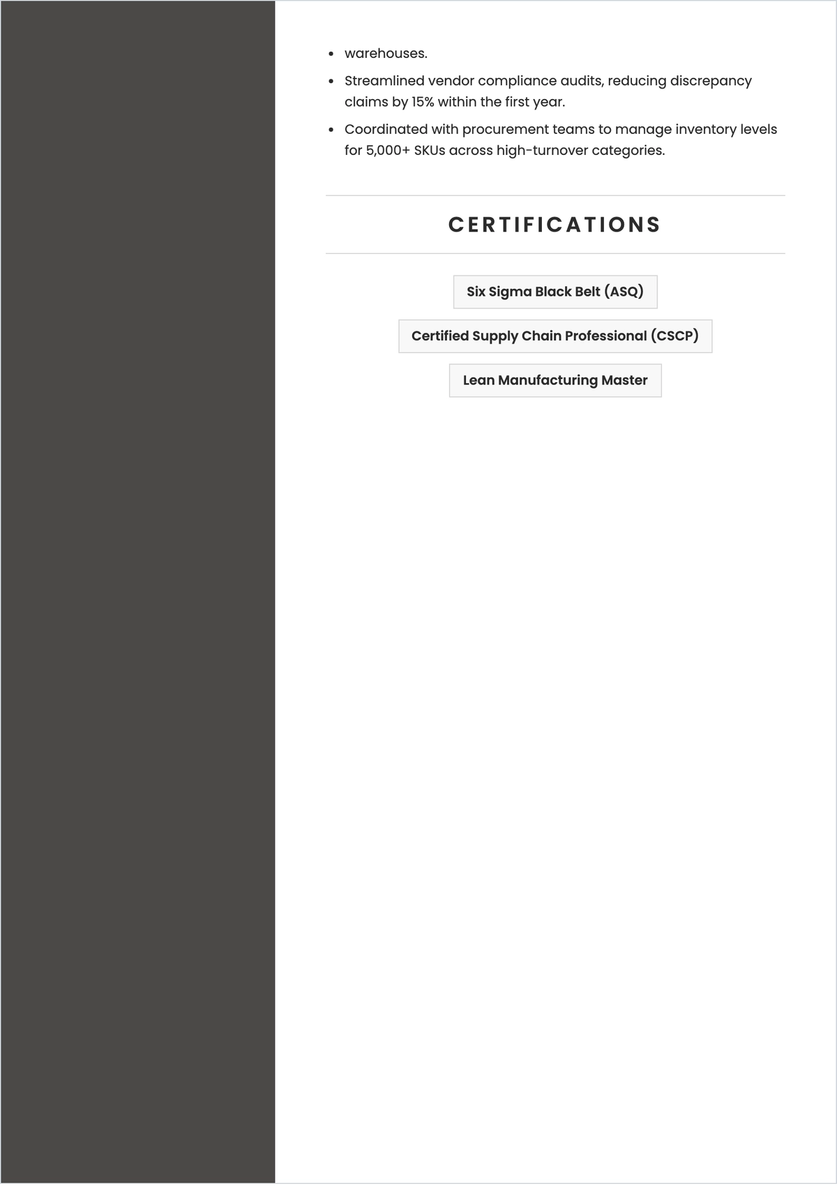 Free Professional ATS Resume Template to Edit Online
