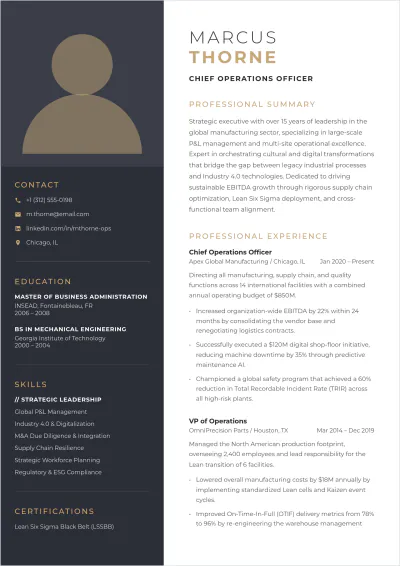 Free ATS-Friendly Format for Leadership Roles Template to Edit Online