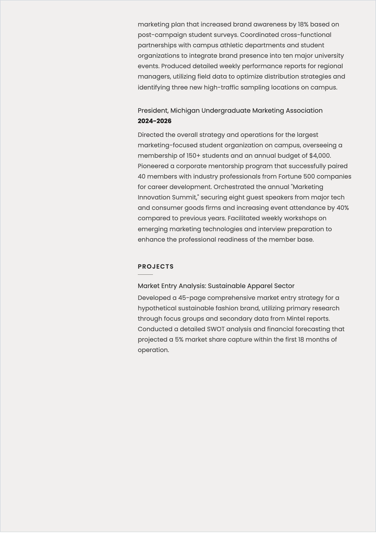 Free ATS-Friendly Resume ATS Template for College Students