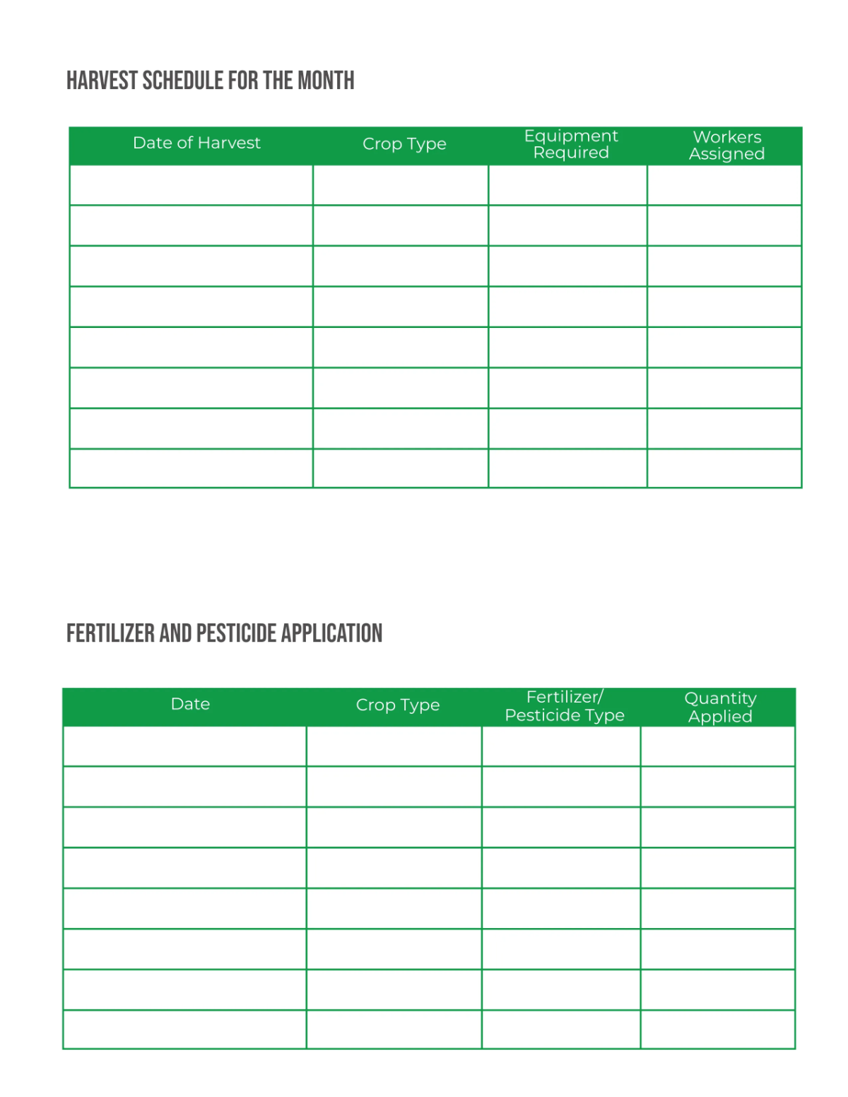 Free Agriculture Planner Template to Edit Online
