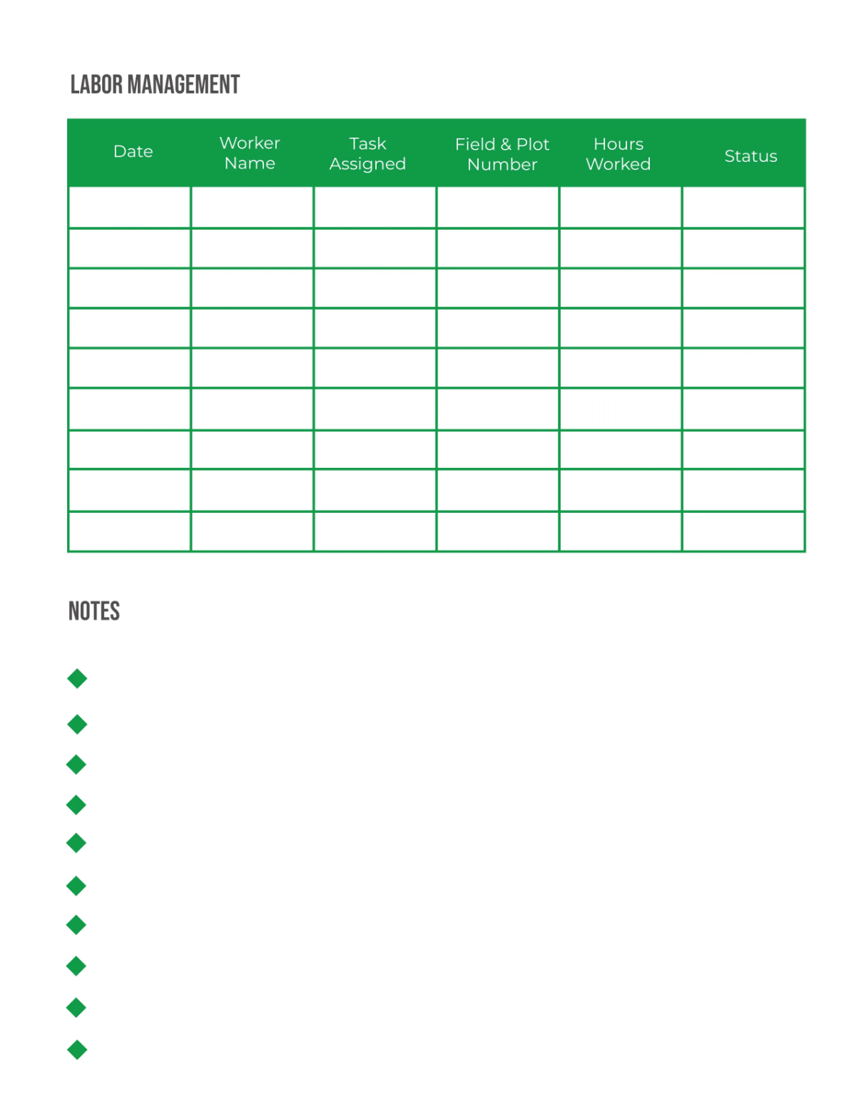 Free Agriculture Planner Template to Edit Online