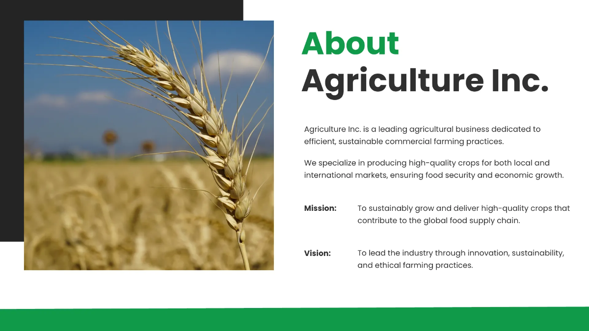 Free Agriculture Presentation Template to Edit Online