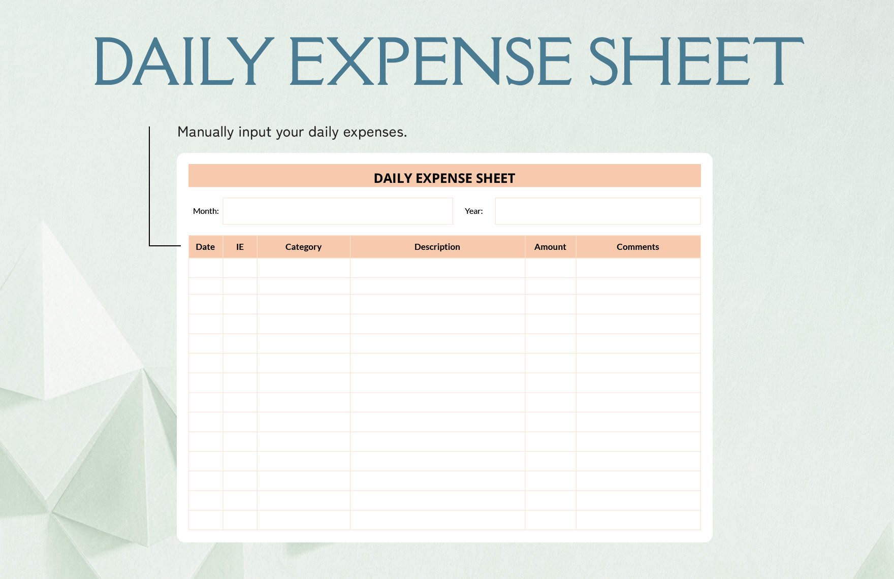 Daily Expense Sheet Template