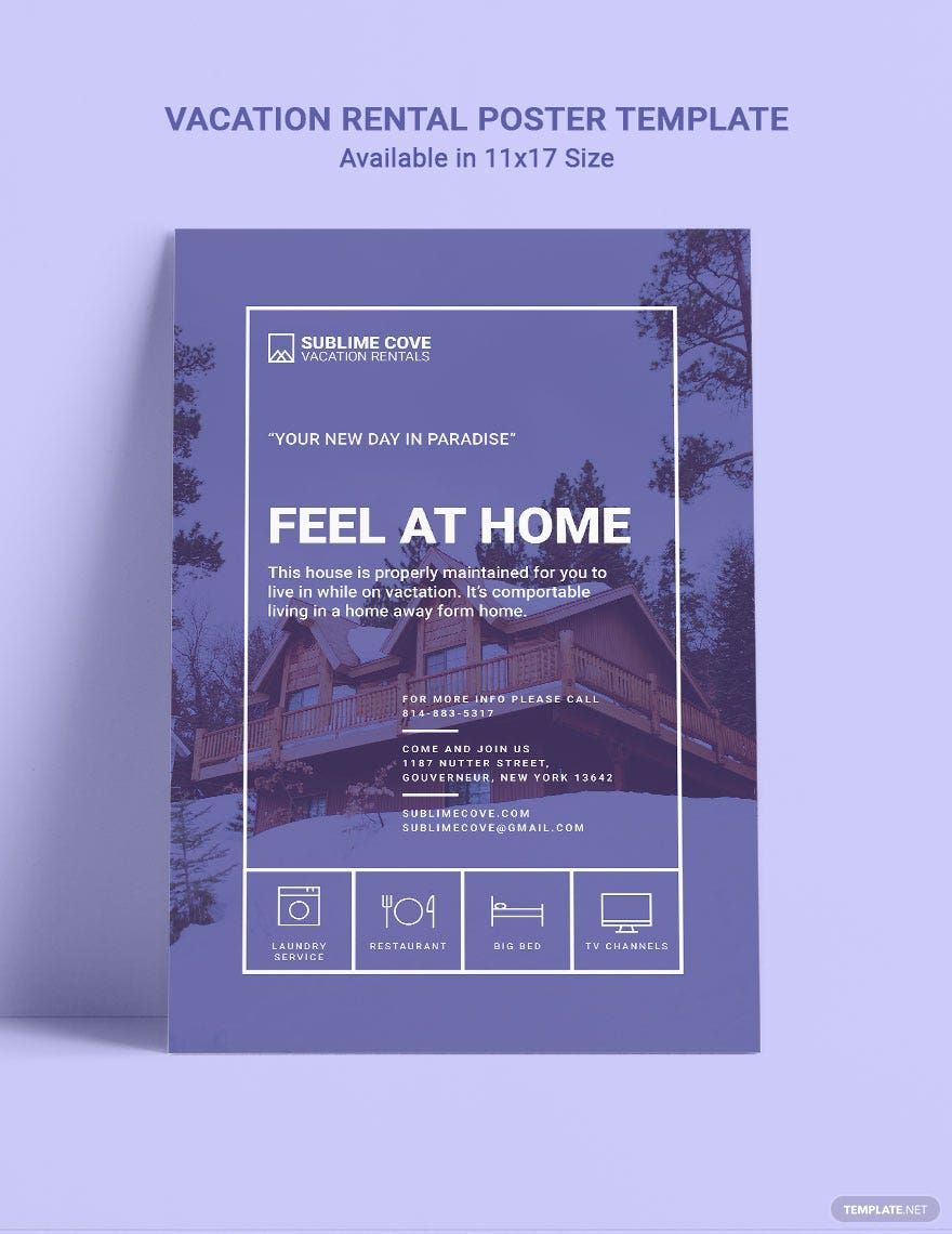 Free Vacation Rental Poster Template