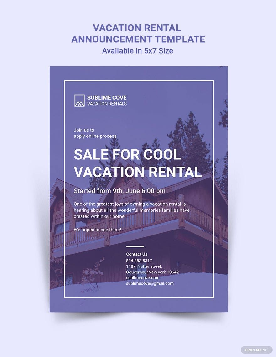 Vacation Rental Announcement Template