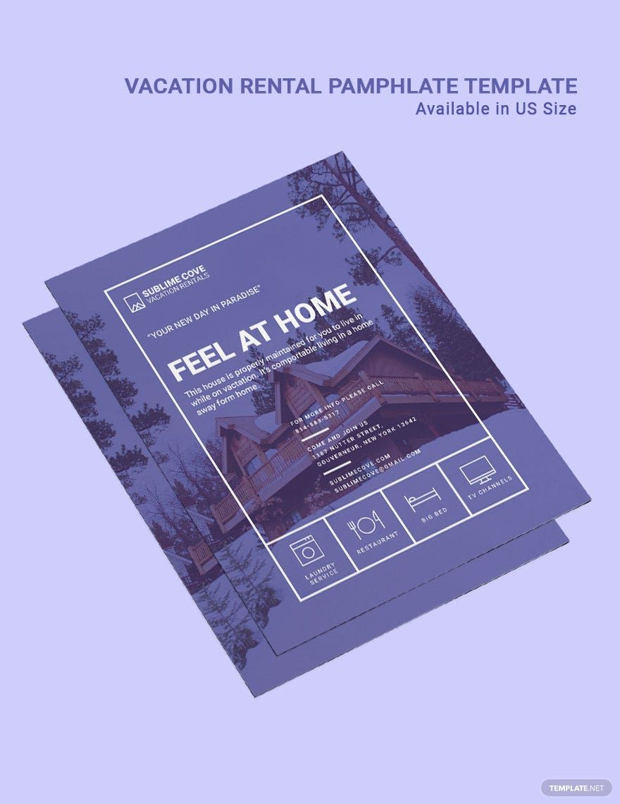 Vacation Rental Pamphlet Template in Word, Illustrator, PSD, Apple Pages, Publisher, InDesign