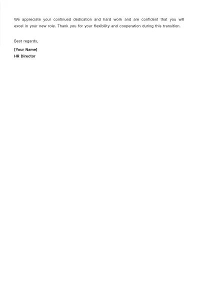 Free HR Employee Transfer Letter Template to Edit Online