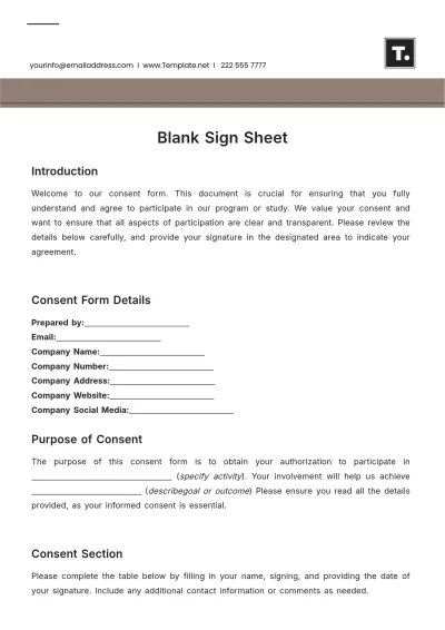 Free Blank Sign Sheet Template to Edit Online
