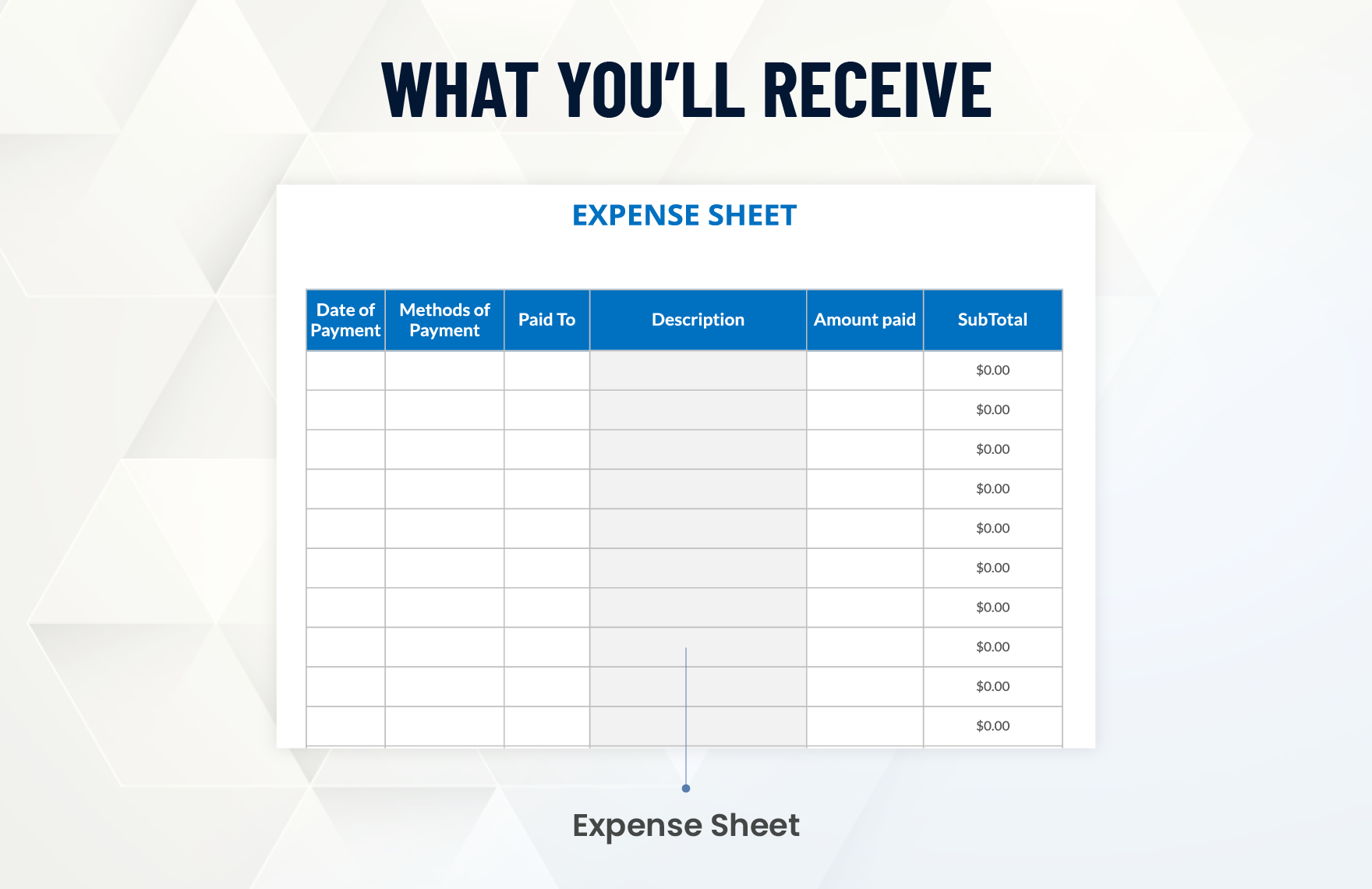 Sample Expense Sheet Template