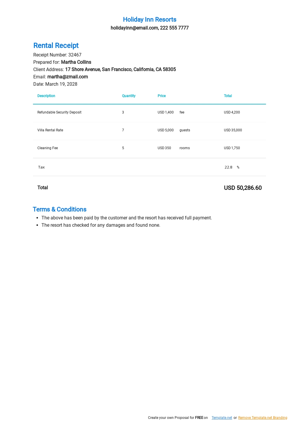 Simple Car Rental Receipt Template Free PDF Google Docs Google