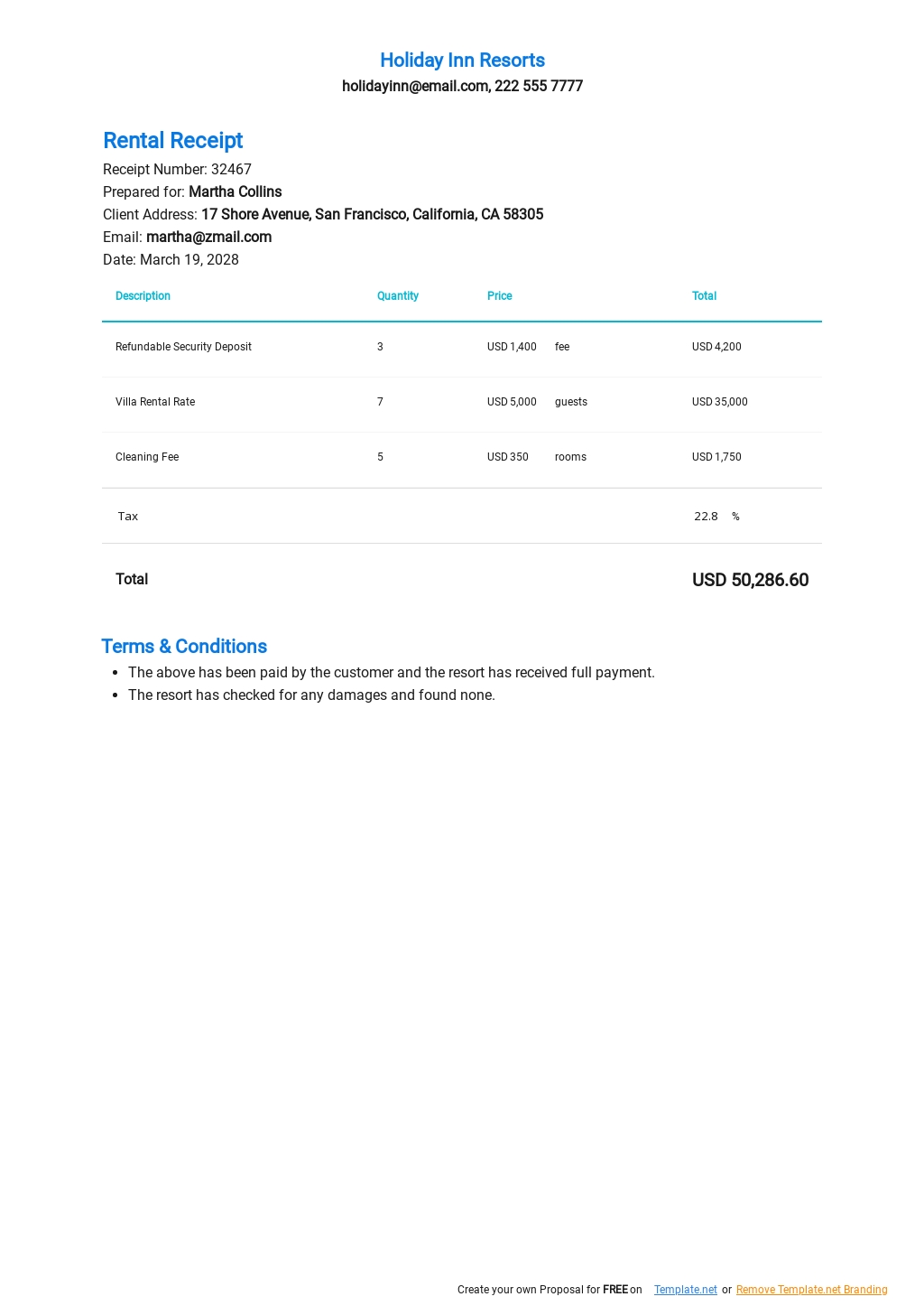 Simple Car Rental Receipt Template Free PDF Google Docs Google Sheets Excel Word