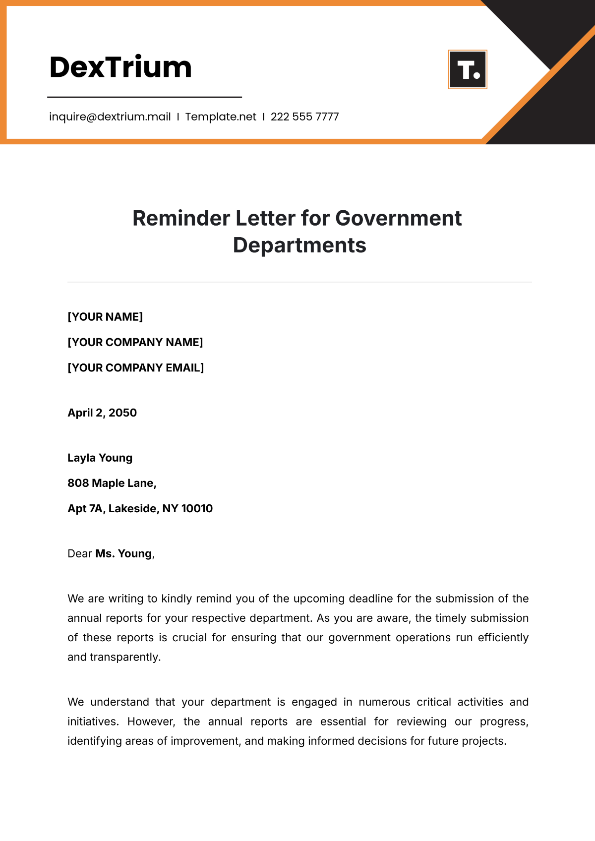 Free Government Letter Templates Editable And Printable