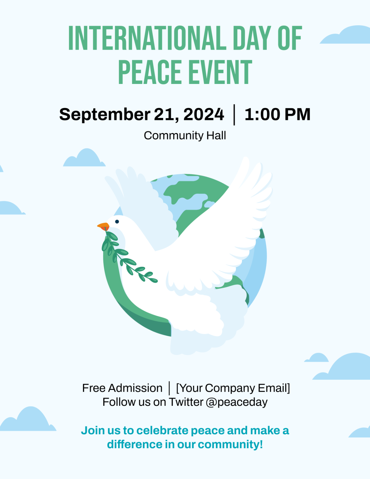 International Day of Peace Flyer Template - Edit Online & Download