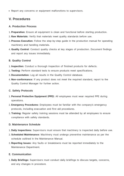 Free Operations Procedure Template to Edit Online