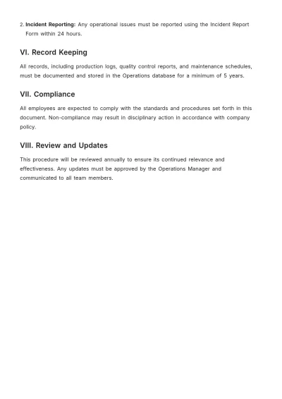 Free Operations Procedure Template to Edit Online