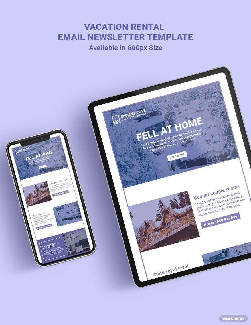 Vacation Rental Email Newsletter Template