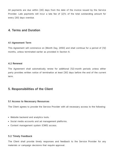 Free Digital Marketing Service Agreement Template to Edit Online