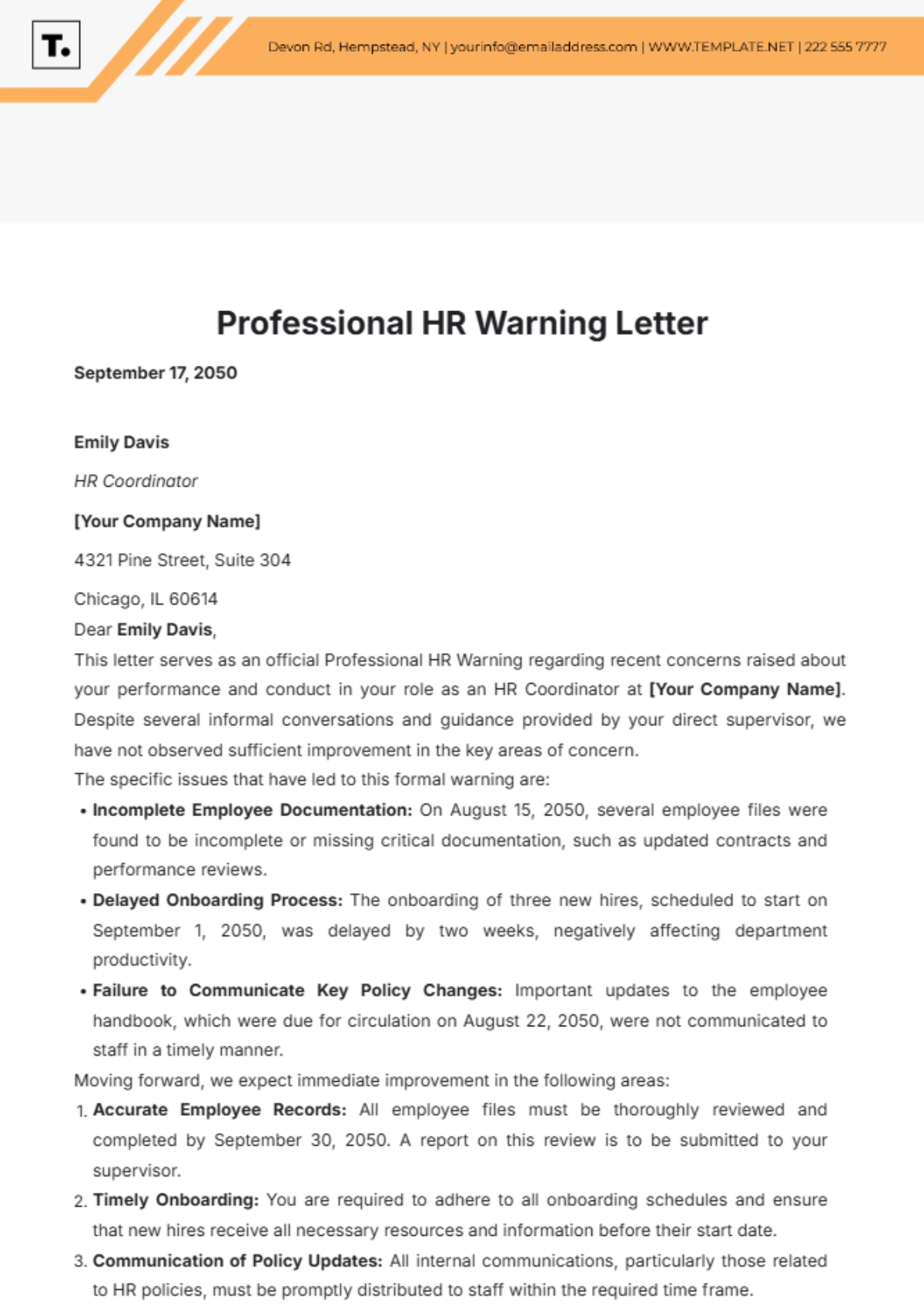 Free HR AWOL Letter Layout Template - Edit Online & Download | Template.net