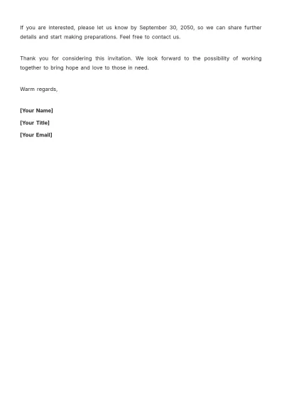 Free Church Mission Trip Invitation Letter Template to Edit Online