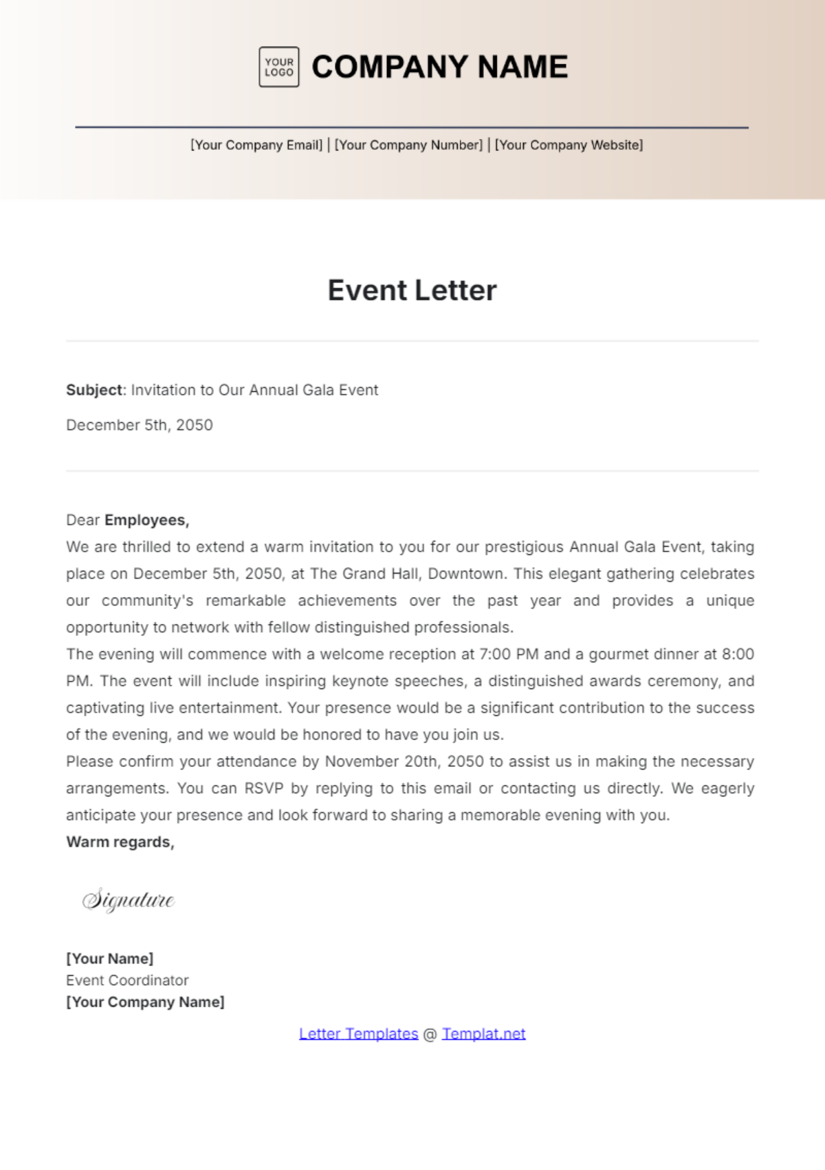 Event Letter Template - Edit Online & Download