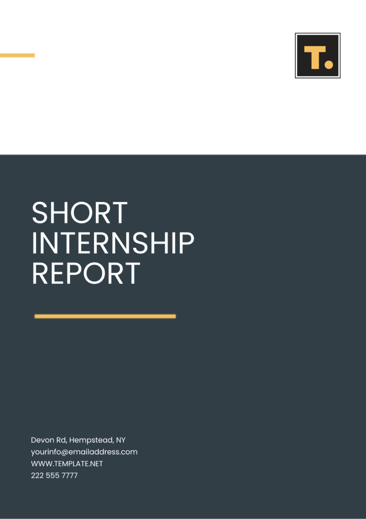 Short Internship Report Template - Edit Online & Download