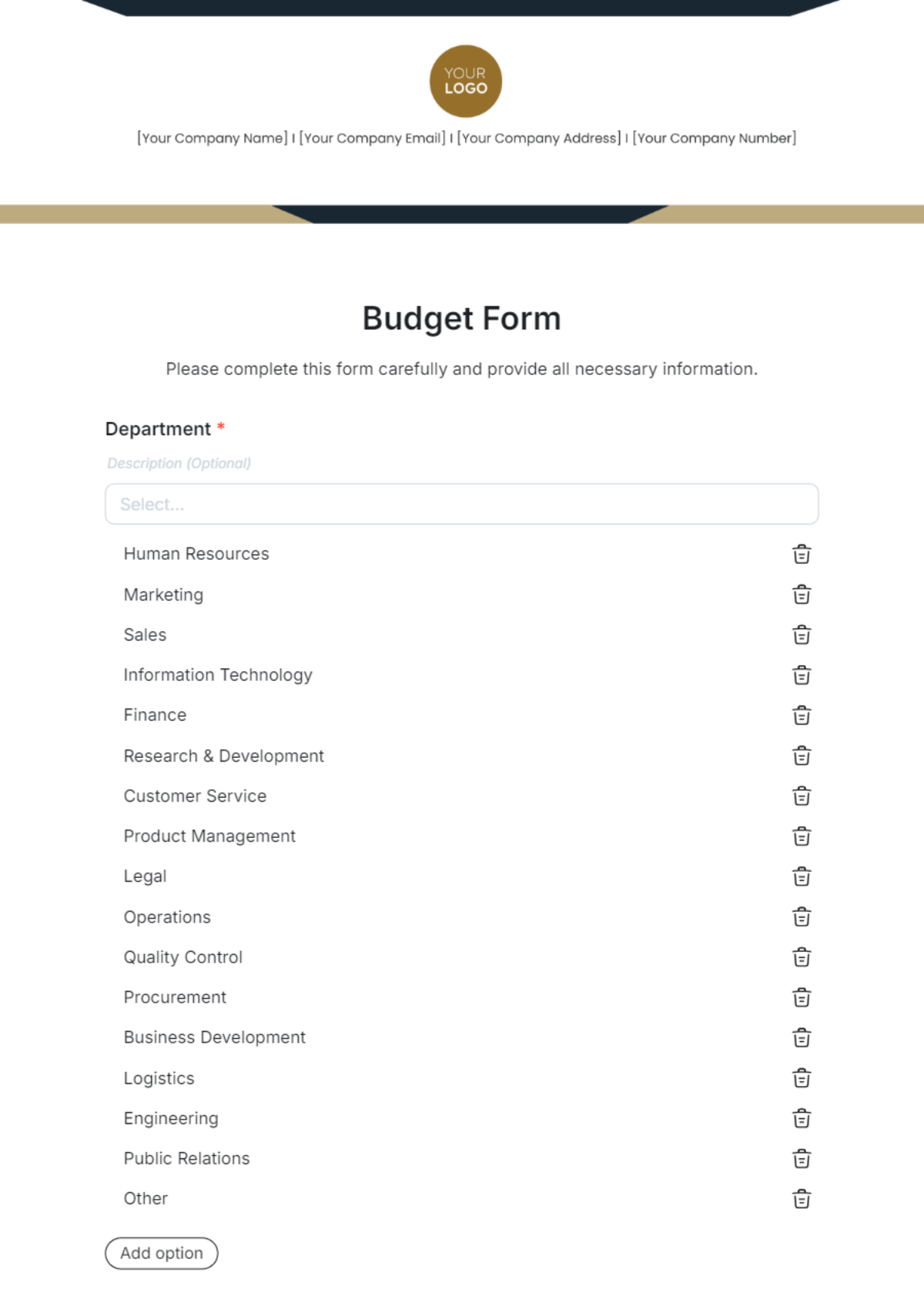 Budget Form Template - Edit Online & Download