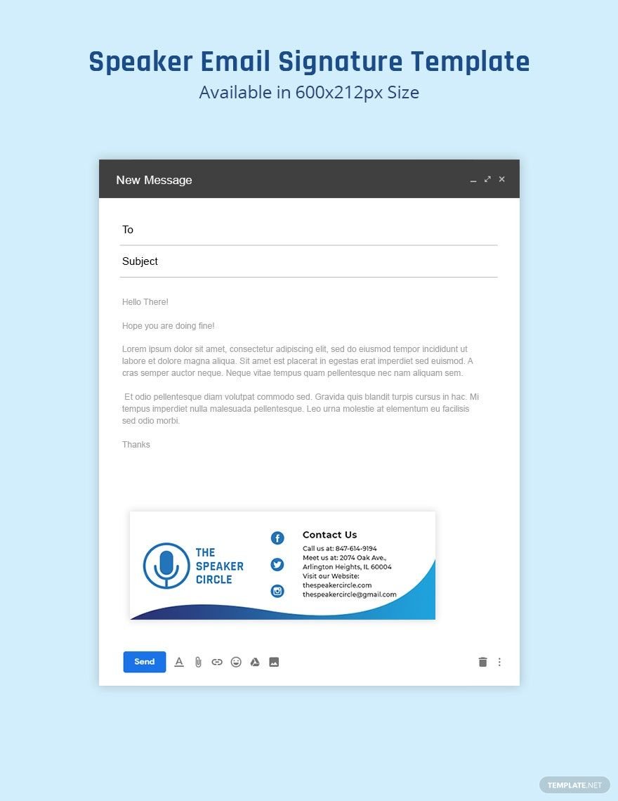 Speaker Email Signature Template in PSD, Outlook, HTML5