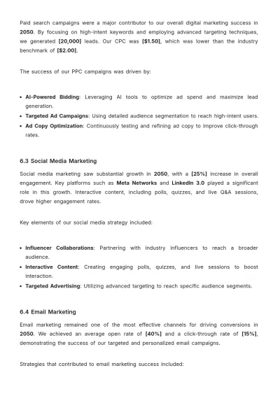 Free Digital Marketing Performance Report Template to Edit Online