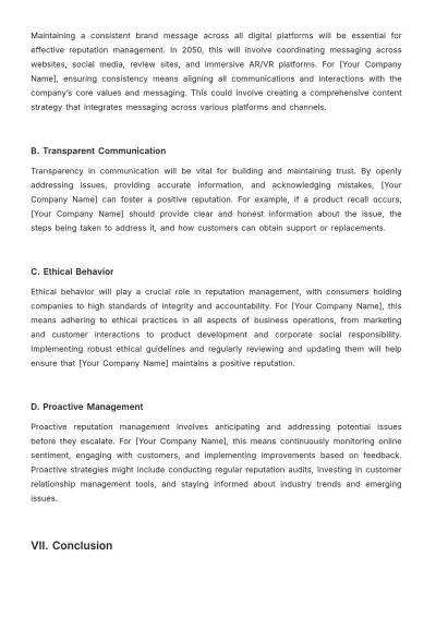 Free Digital Marketing Reputation Management Template to Edit Online
