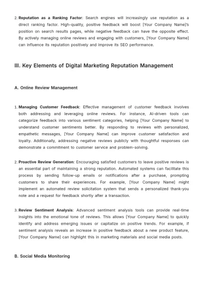 Free Digital Marketing Reputation Management Template to Edit Online
